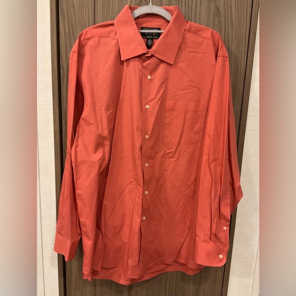 Colours Mens Button Up Long Sleeve Shirt Size 34/35 17-17.5 Neck